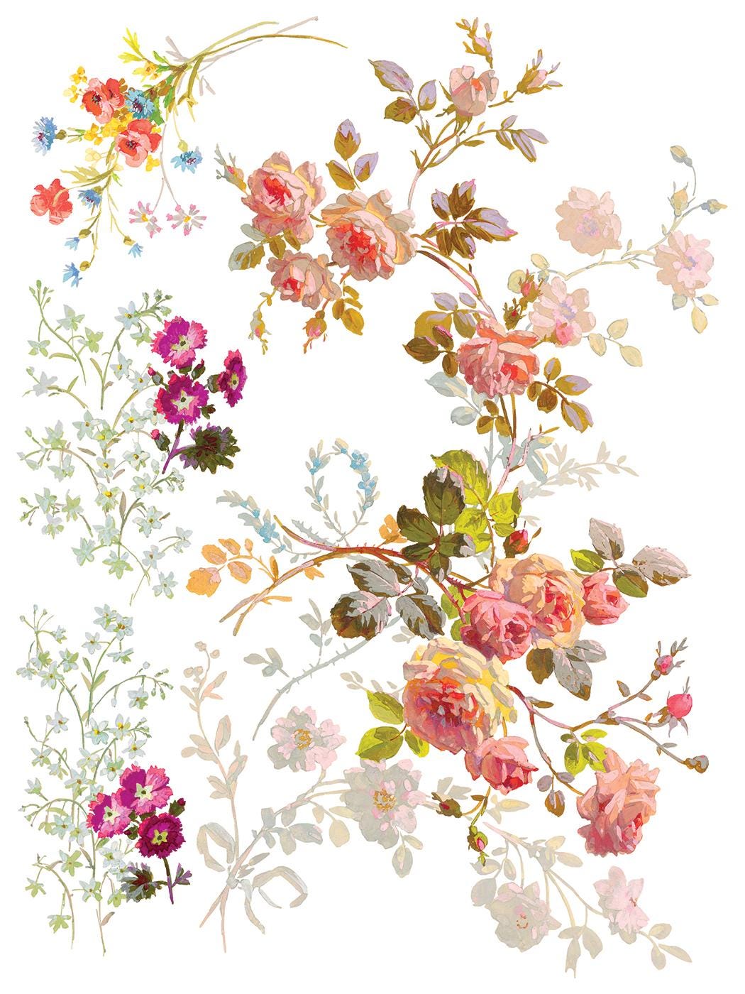 Saint Germain IOD Transfer Pad with (8) 12 X 16 Sheets by Iron Orchid Designs Rub-On Furniture Transfer Decal