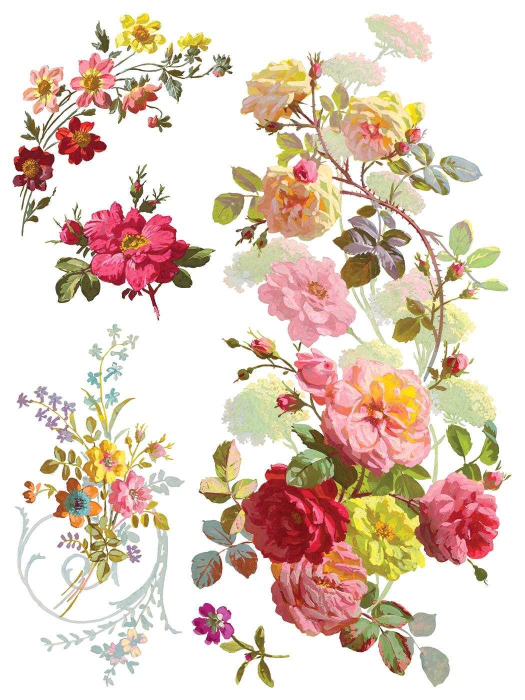 Saint Germain IOD Transfer Pad with (8) 12 X 16 Sheets by Iron Orchid Designs Rub-On Furniture Transfer Decal