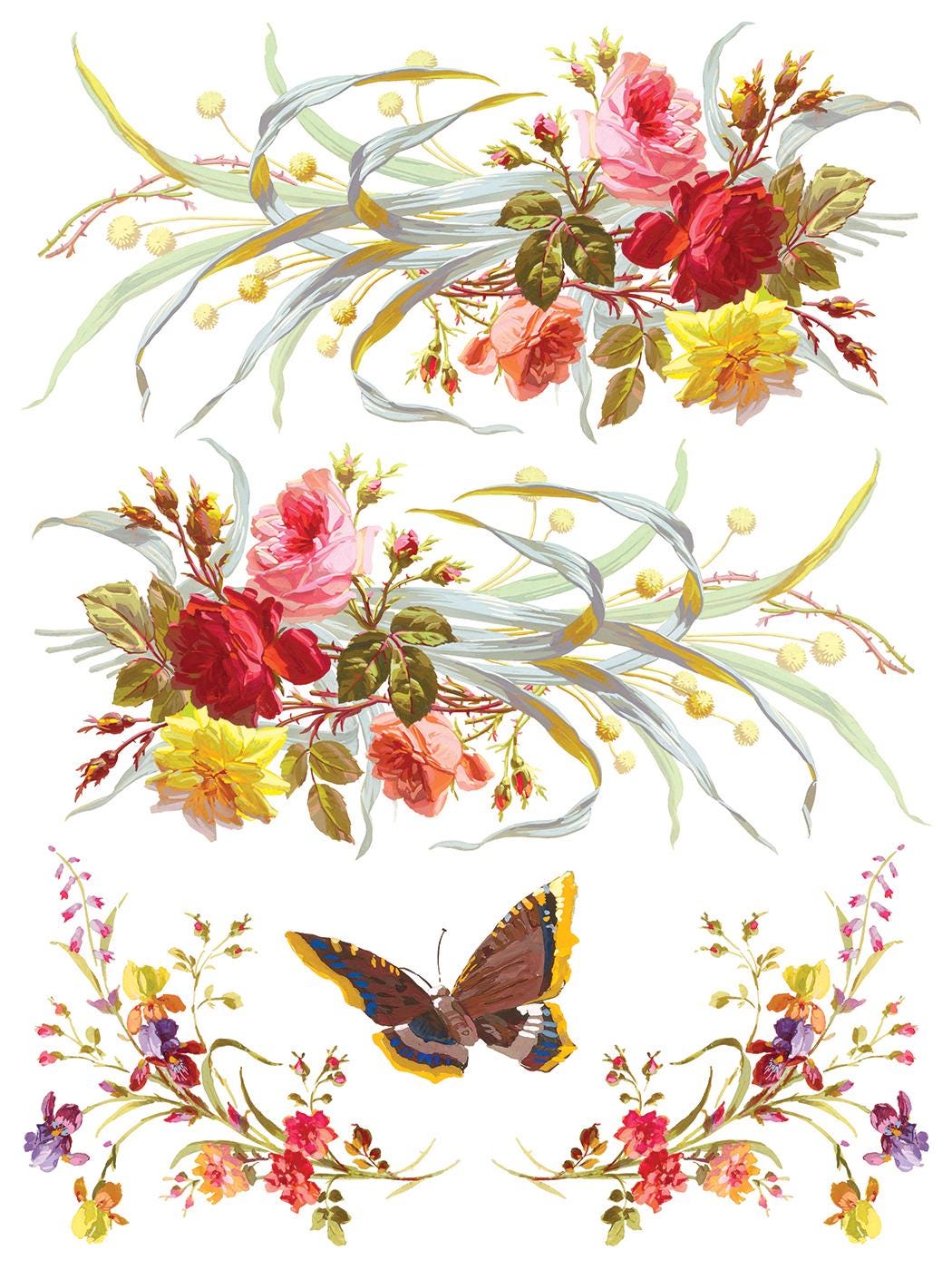 Saint Germain IOD Transfer Pad with (8) 12 X 16 Sheets by Iron Orchid Designs Rub-On Furniture Transfer Decal