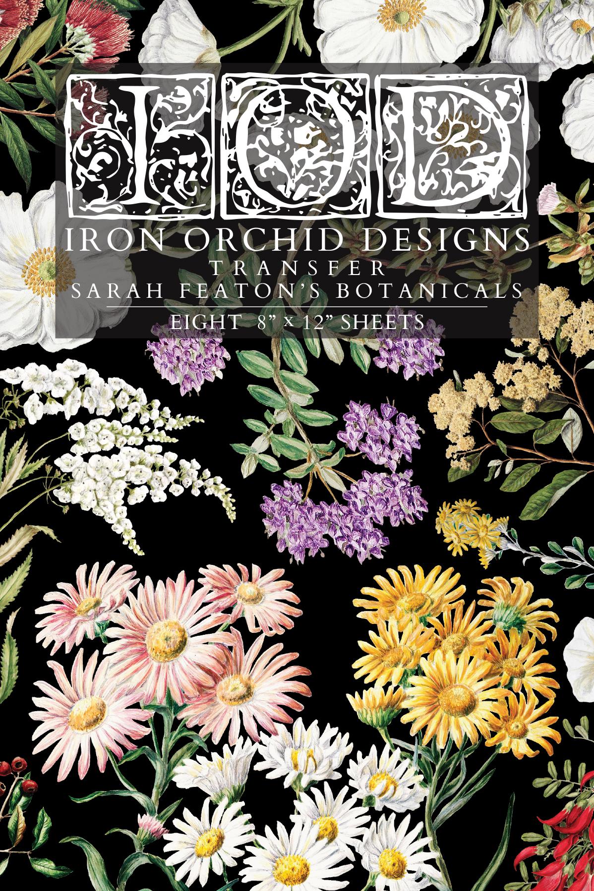 Sarah Featons Botanicals IOD Transfer Pad with (8) 8 x 12 Sheets by Iron Orchid Designs Rub-On Furniture Transfer Decal