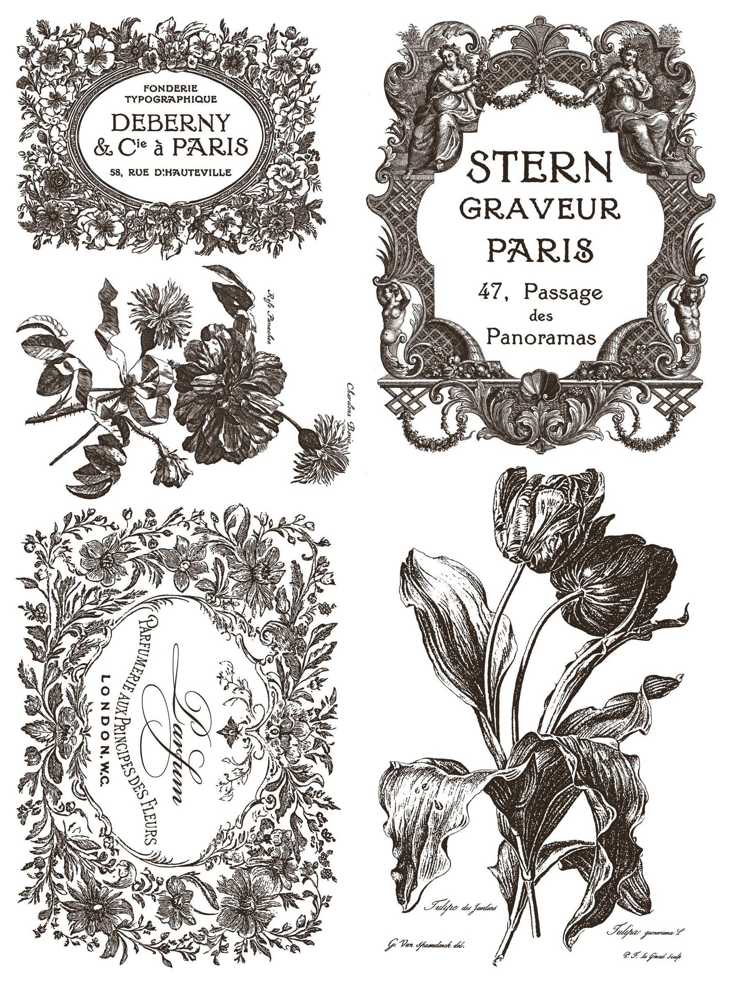 Floriography IOD Paint Inlay by Iron Orchid Design (8) 12 X 16 Sheets - Limited Release