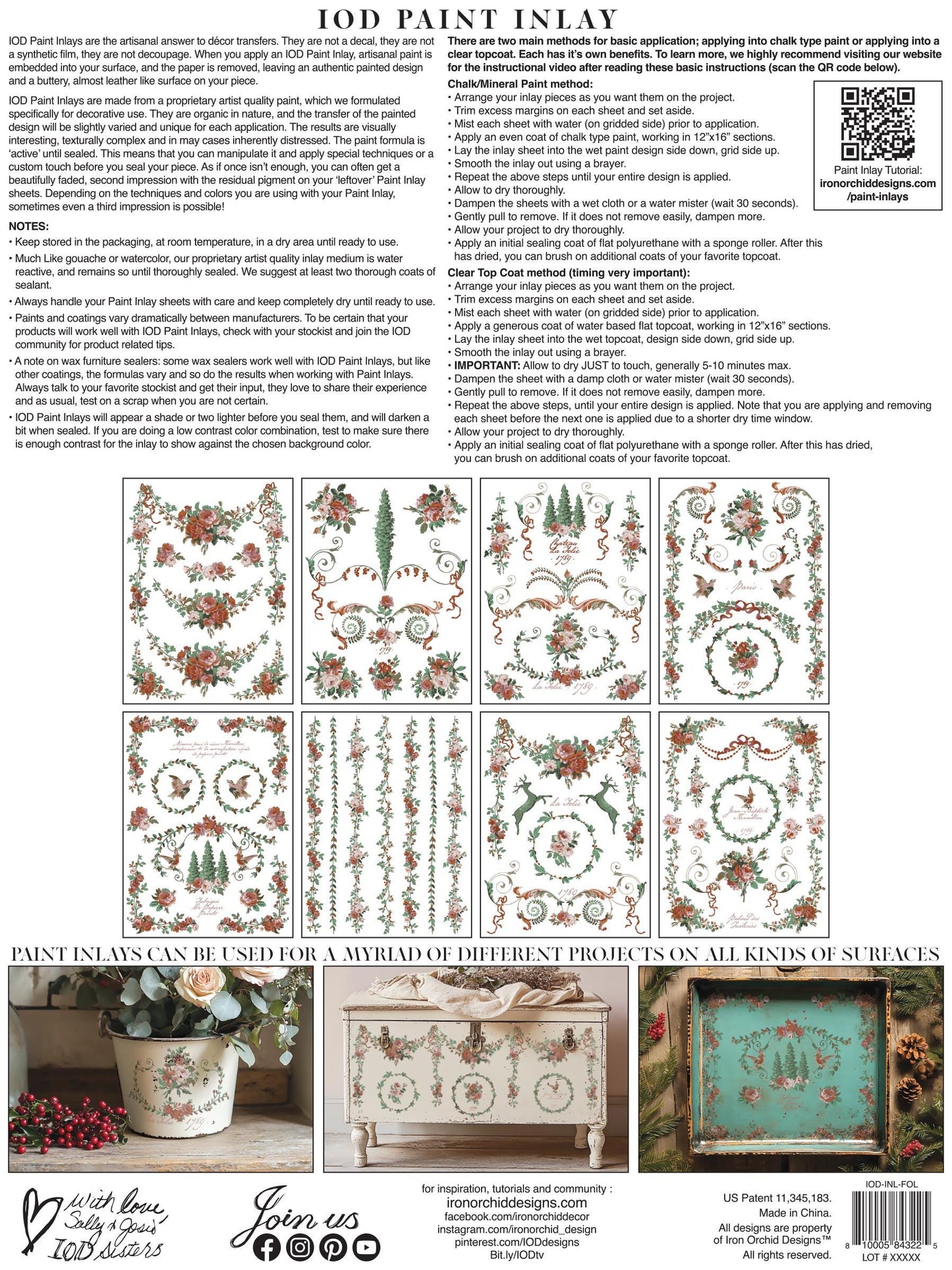 La Folie IOD Paint Inlay by Iron Orchid Design (8) 12 X 16 Sheets - 2025 Limited Holiday Release