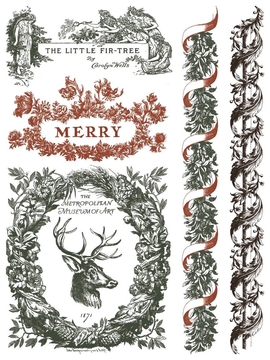 Twelfth Night IOD Paint Inlay by Iron Orchid Design (8) 12 X 16 Sheets - 2025 Limited Holiday Release