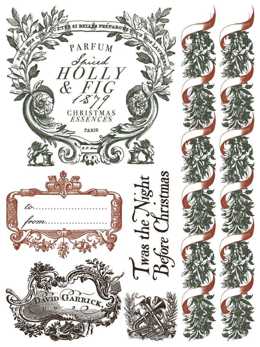 Twelfth Night IOD Paint Inlay by Iron Orchid Design (8) 12 X 16 Sheets - 2025 Limited Holiday Release