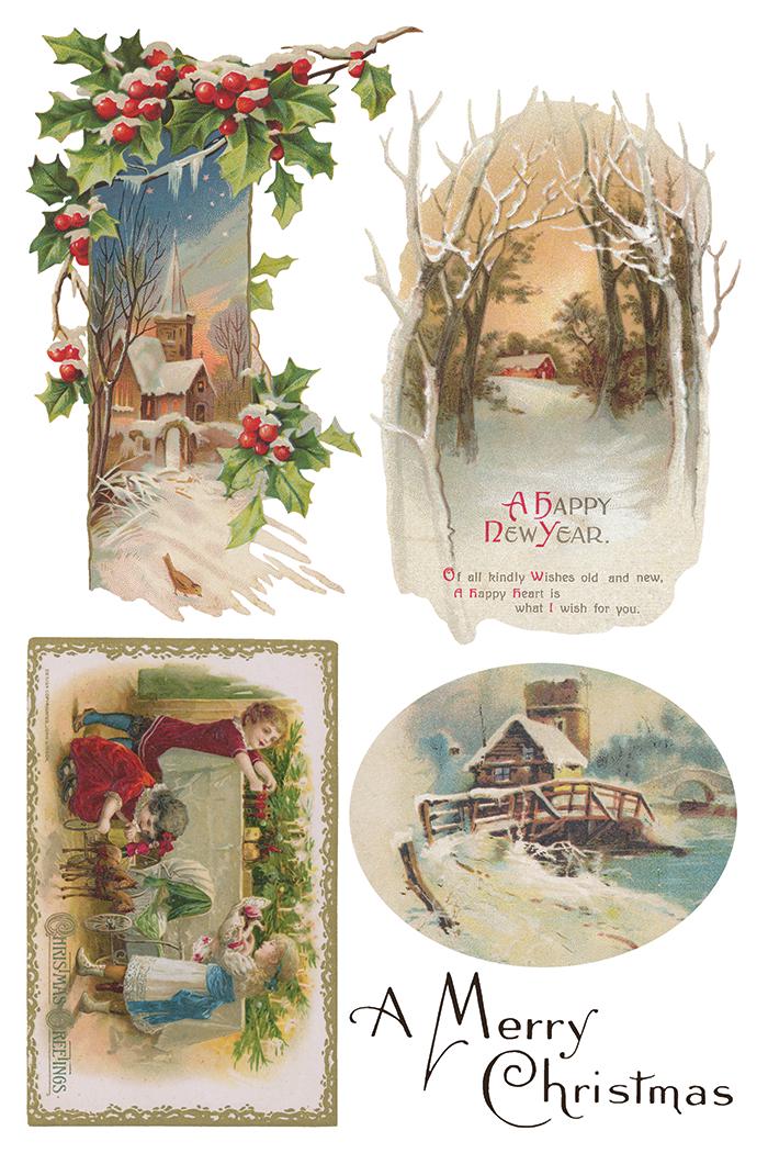 Christmas Joy IOD Transfer Pad with (8) 8 x 12 Sheets by Iron Orchid Designs Rub-On Furniture Transfer Decal - 2025 Limited Holiday Release