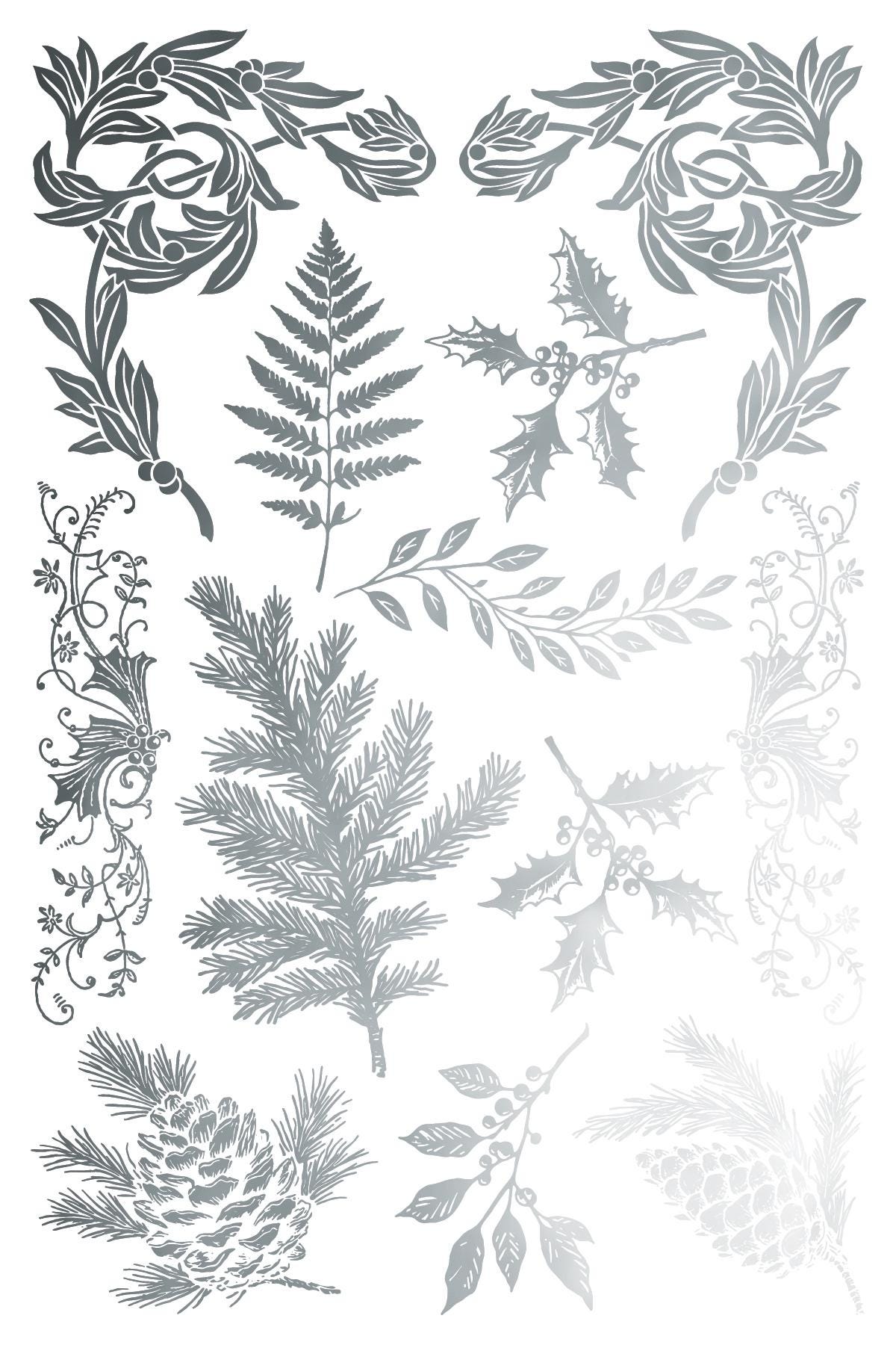 Figgy & Flourish IOD Foil Transfer Pad (8) 8 x 12 Sheets by Iron Orchid Designs Rub-On Furniture Transfer Decal 2025 Limited Holiday Release