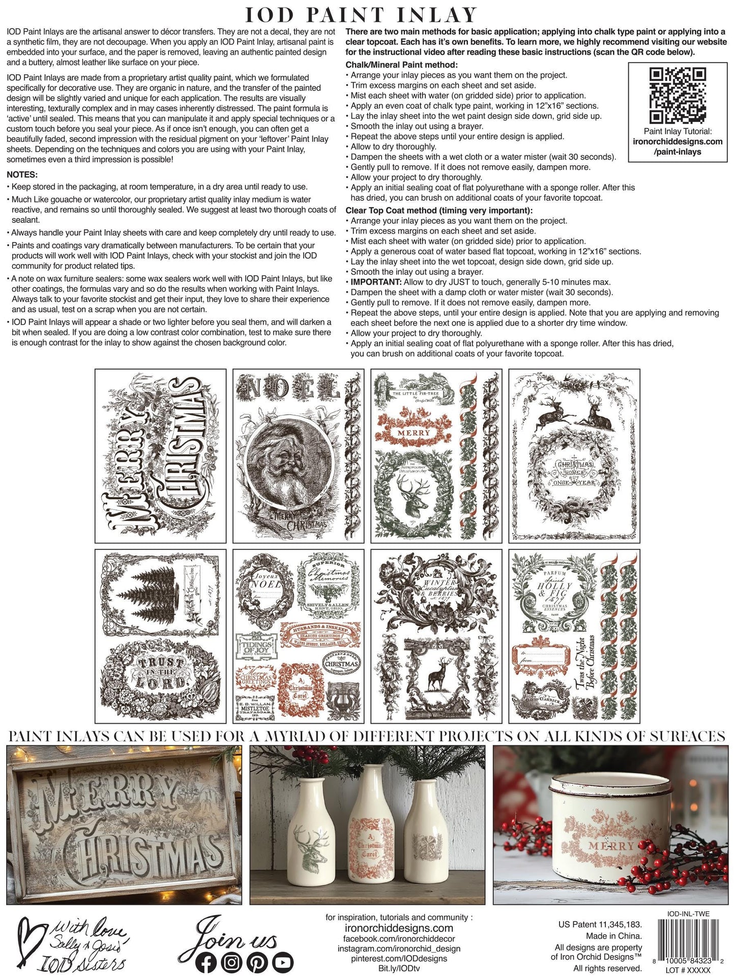 Twelfth Night IOD Paint Inlay by Iron Orchid Design (8) 12 X 16 Sheets - 2025 Limited Holiday Release