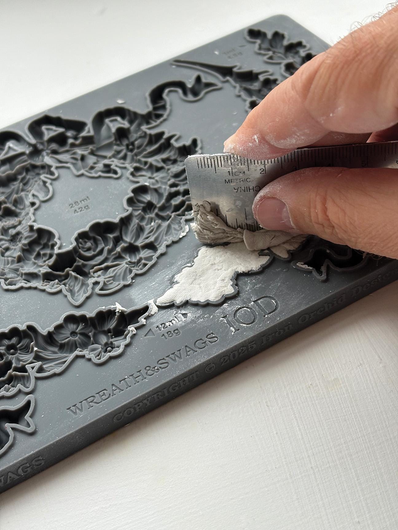 Wreath and Swags IOD décor mould 6 x 10 - by Iron Orchid Designs - New Release