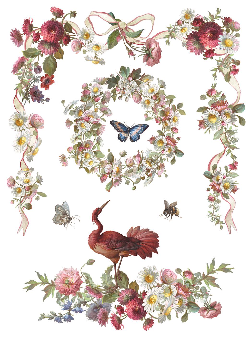 Madeleine IOD Transfer Pad (8) 12 X 16 Sheets by Iron Orchid Designs Rub-On Furniture Transfer Decal - New Release