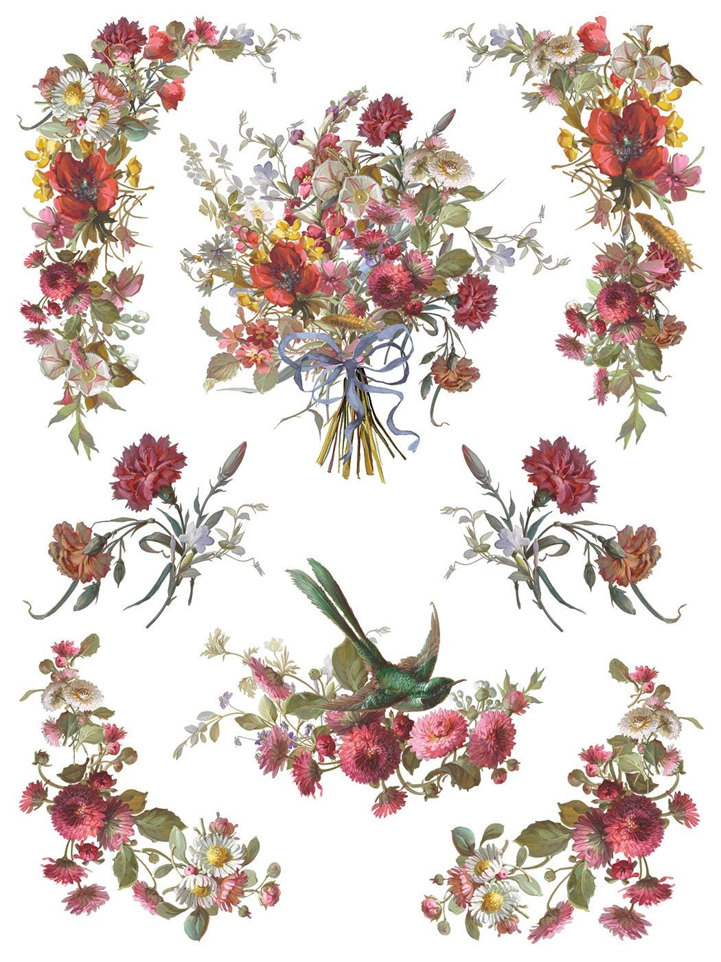 Madeleine IOD Transfer Pad (8) 12 X 16 Sheets by Iron Orchid Designs Rub-On Furniture Transfer Decal - New Release