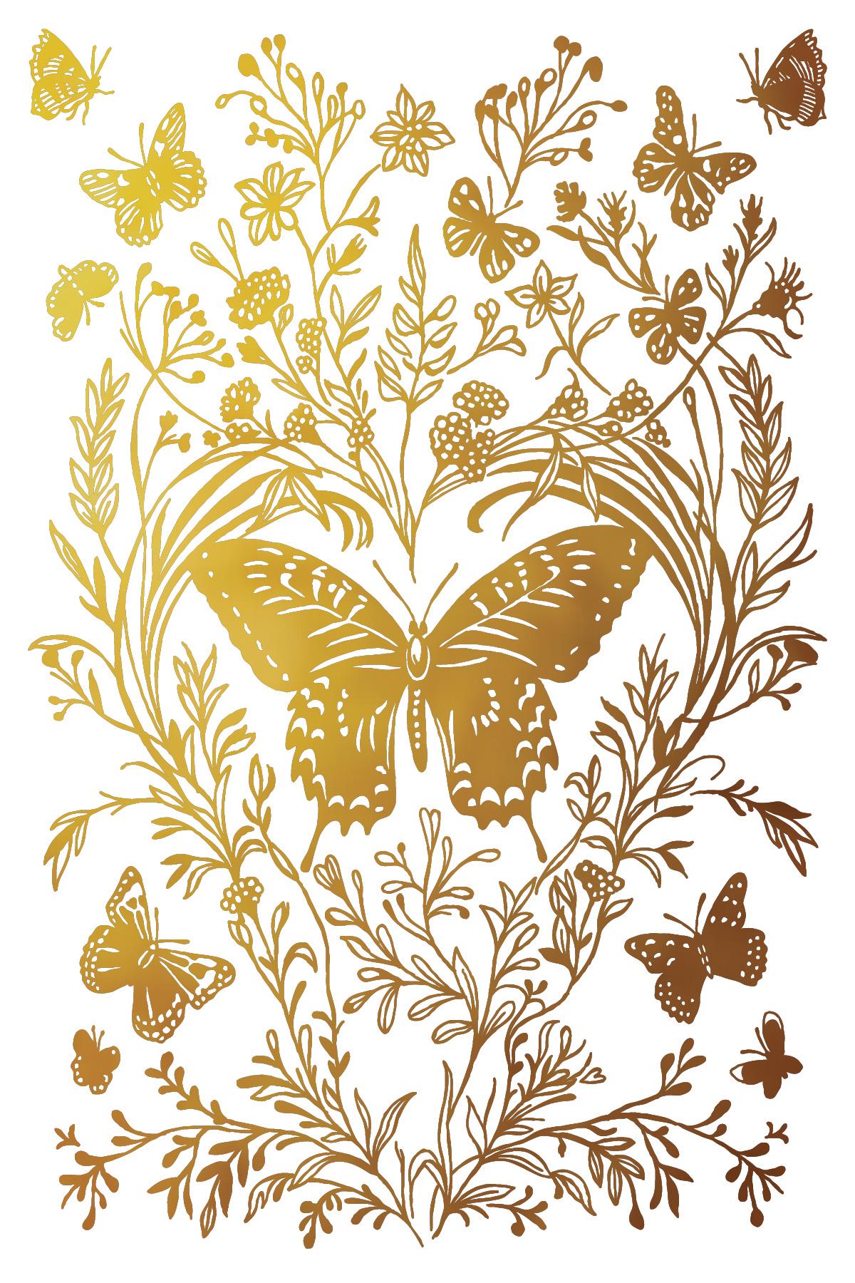Papillon IOD Gilded Foil Transfer Pad with (8) 8 x 12 Sheets by Iron Orchid Designs Rub-On Furniture Transfer Decal - New Release