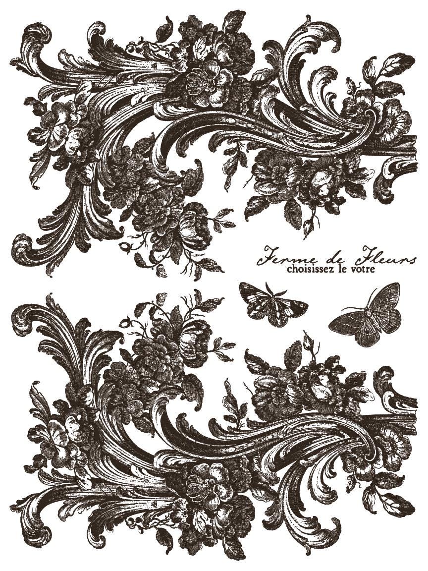 Hameau De La Reine IOD Paint Inlay by Iron Orchid Design (8) 12 X 16 Sheets - New Release