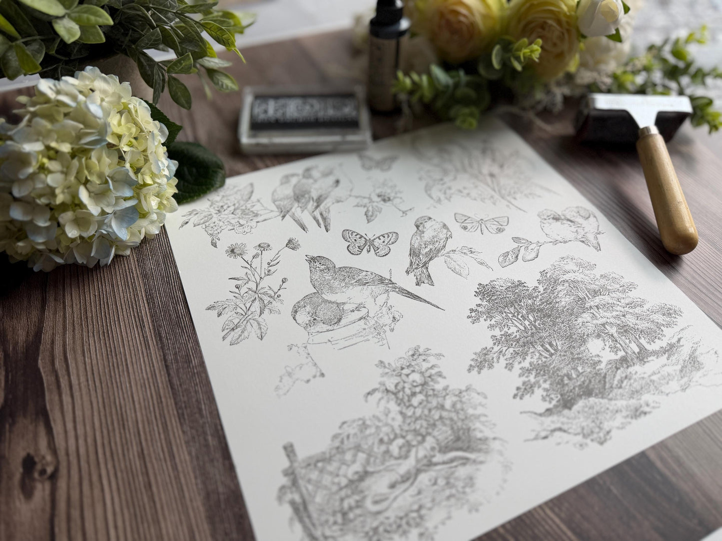 Meadowlark 12 x 12 IOD stamp - by Iron Orchid Designs - New Release