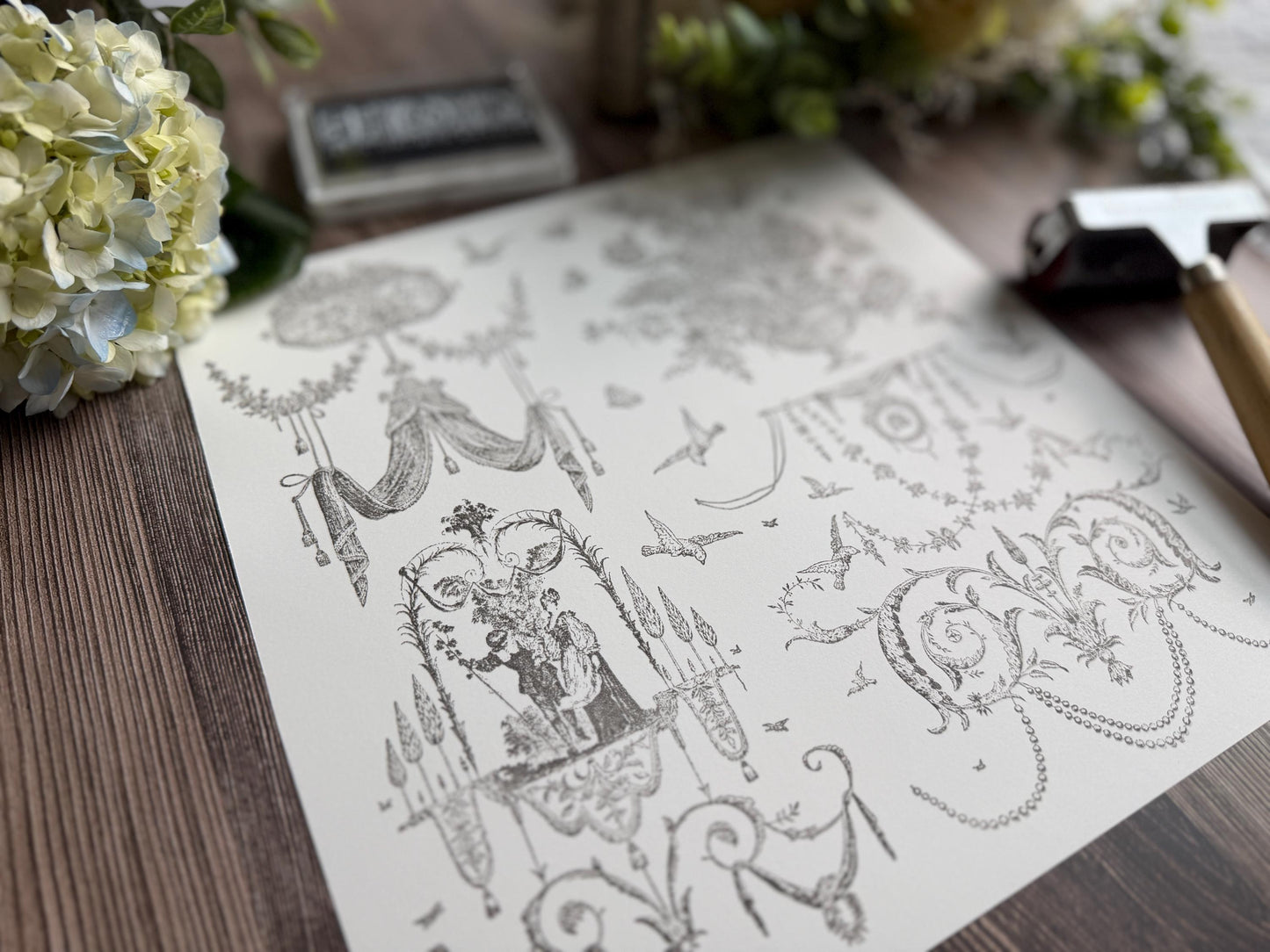 Palais Des Fleurs 12 x 12 IOD stamp - by Iron Orchid Designs - New Release