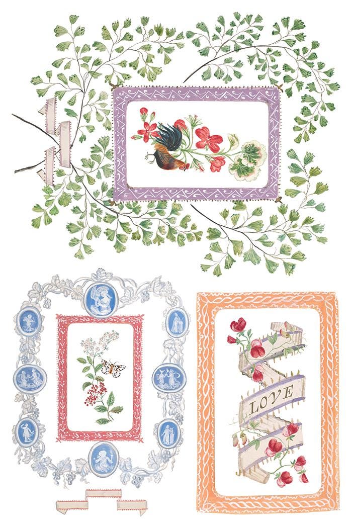 Emily Clare IOD Transfer Pad with (8) 8 x 12 Sheets by Iron Orchid Designs Rub-On Furniture Transfer Decal - New Release
