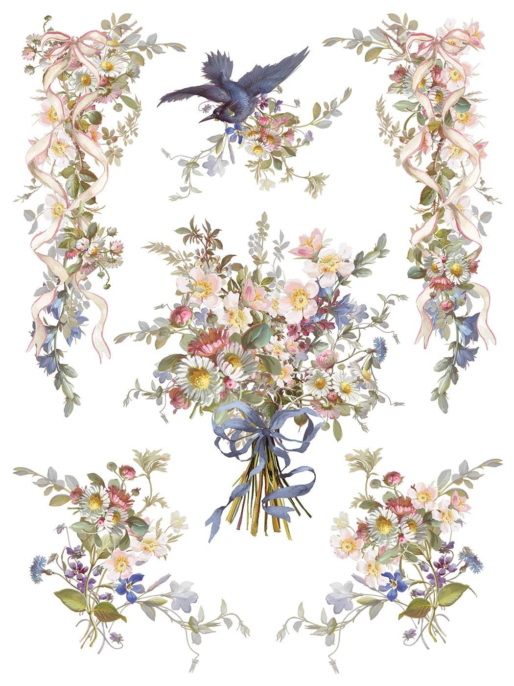 Madeleine IOD Transfer Pad (8) 12 X 16 Sheets by Iron Orchid Designs Rub-On Furniture Transfer Decal - New Release
