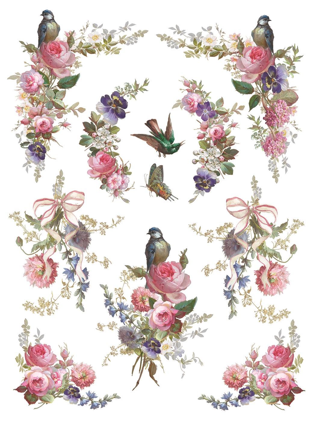 Madeleine IOD Transfer Pad (8) 12 X 16 Sheets by Iron Orchid Designs Rub-On Furniture Transfer Decal - New Release