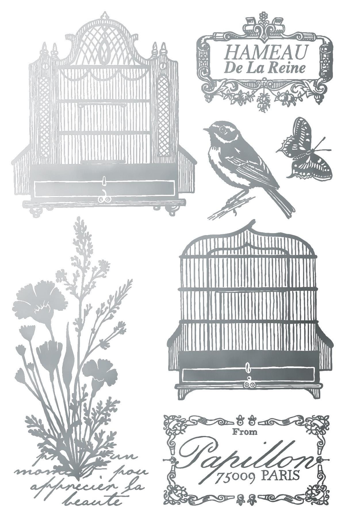 Papillon IOD Gilded Foil Transfer Pad with (8) 8 x 12 Sheets by Iron Orchid Designs Rub-On Furniture Transfer Decal - New Release