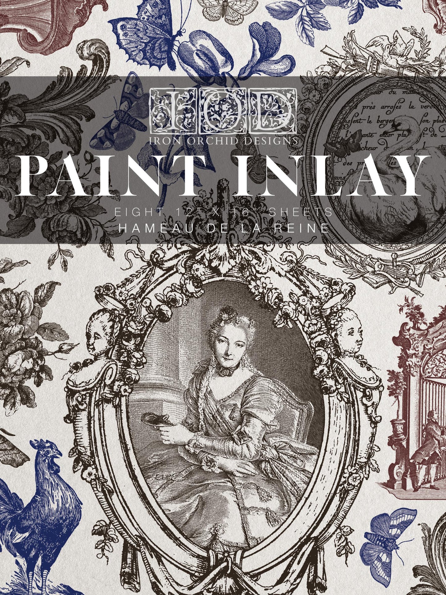 Hameau De La Reine IOD Paint Inlay by Iron Orchid Design (8) 12 X 16 Sheets - New Release