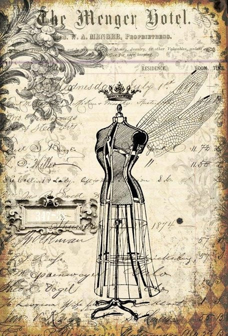 Roycycled Decoupage Paper | Grunge Dress Form 20" x 30"