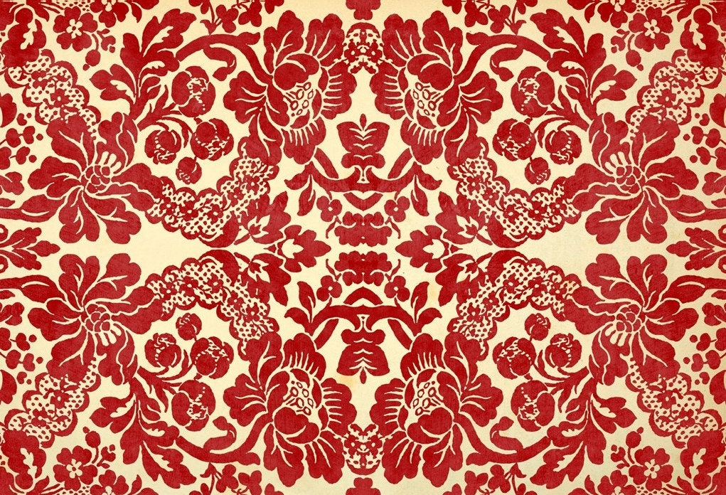 Roycycled Decoupage Paper | Red Demask