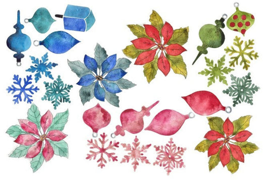 Roycycled Decoupage Paper | Watercolor Christmas