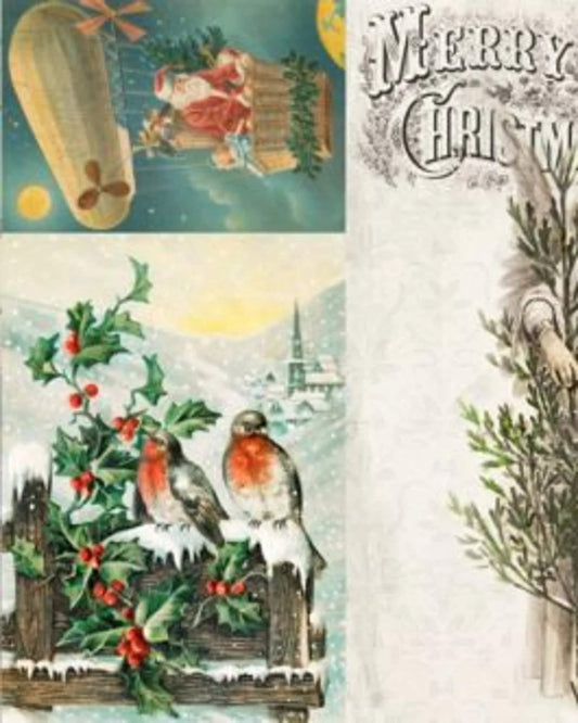 Roycycled Decoupage Paper | Christmas Project Blocks C