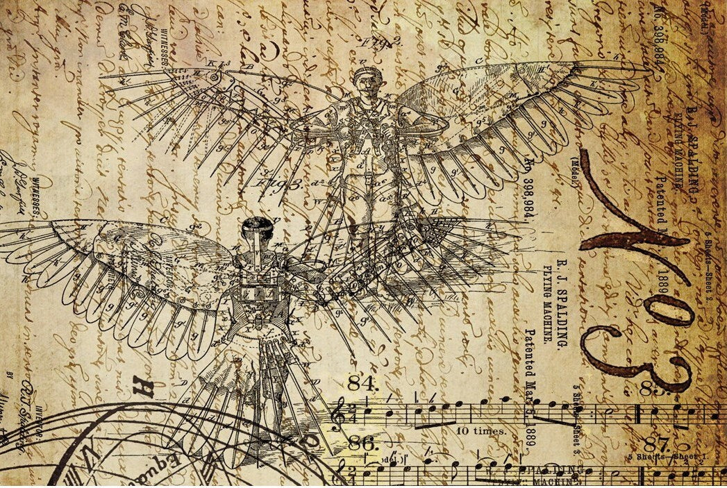 Roycycled Decoupage Paper | Dreams of Flight 1  20" x 30"