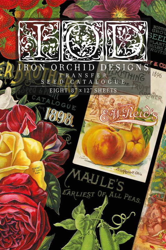 Seed Catalogue IOD Transfer Pad with (8) 8 x 12 Sheets by Iron Orchid Designs Rub-On Furniture Transfer Decal