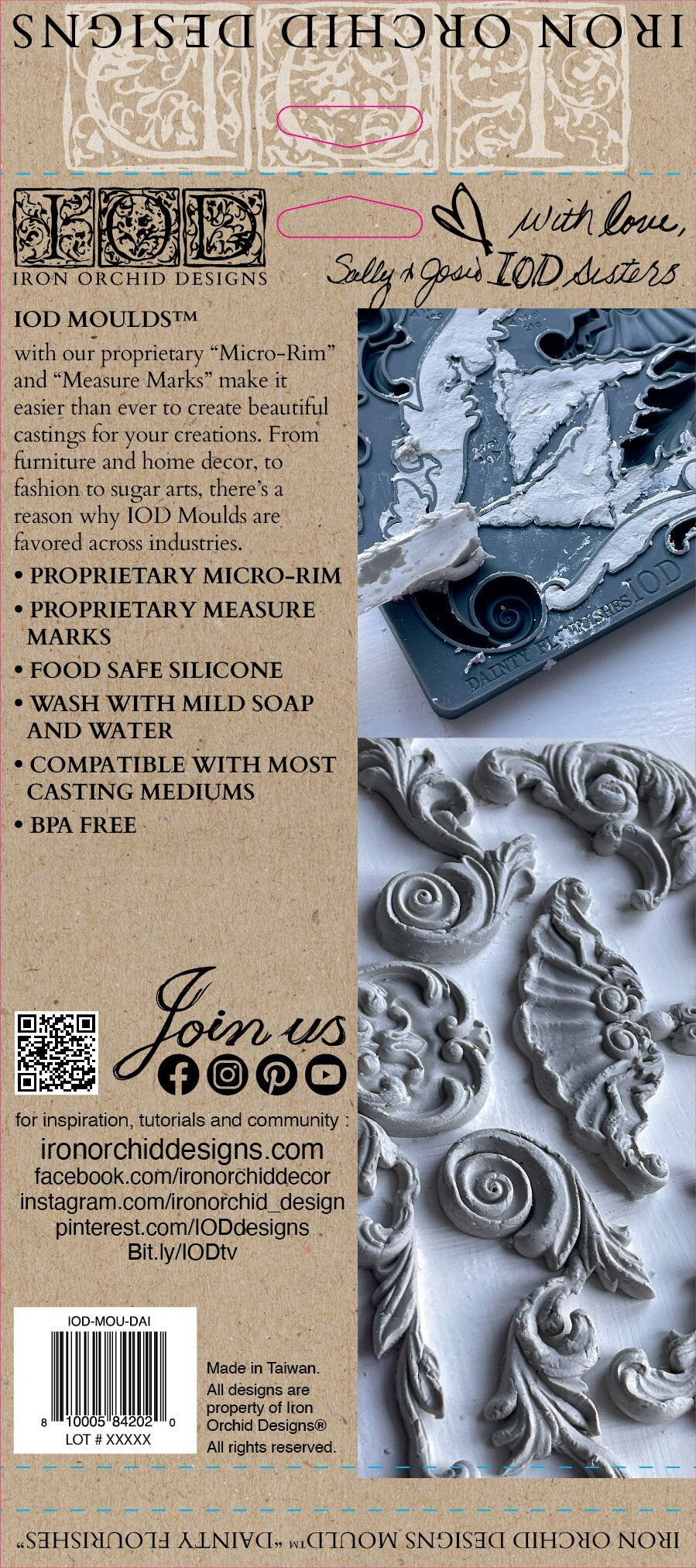 Dainty Flourishes IOD décor mould 6 x 10 - by Iron Orchid Designs