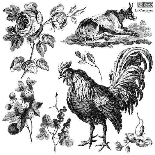La Campagne 12 x 12 IOD stamp 2 sheets - by Iron Orchid Designs