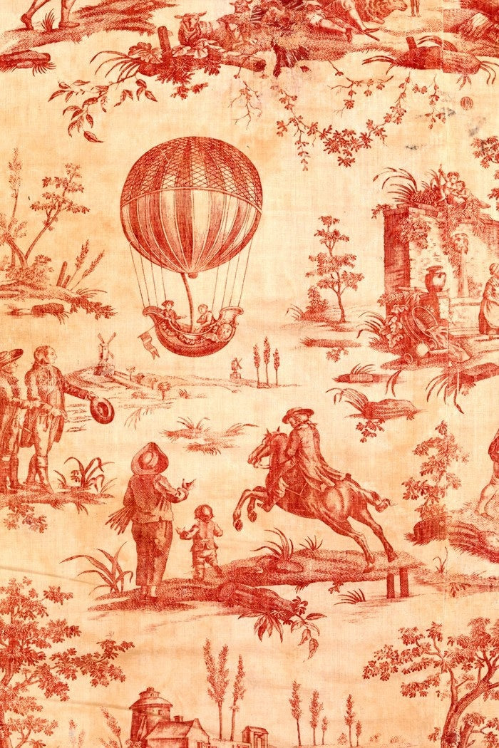 Roycycled Decoupage Paper | Red Toile 20" x 30"