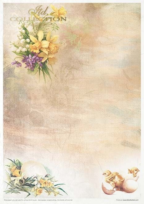 Spring Impressions ITD Collection decoupage paper |  11 sheets of rice paper  size A4 (210x297 mm / 8.27x11.7 inch) paper weight 30-35 gsm)