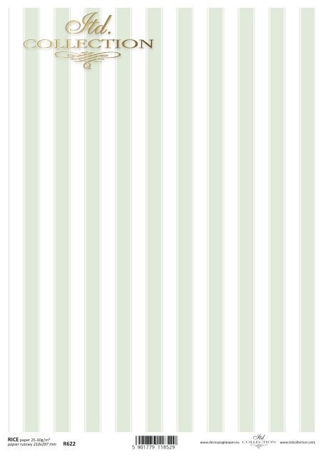 Shabby Chic Background Light Green Stripes ITD Collection decoupage paper | Size A4 - 210x297 mm | 8.27x11.7 in | paper weight 30-35 gsm
