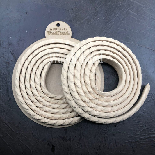 Wood U Bend Pack of Two Textured Rope Trims TR742 84.6 × 0.8 in