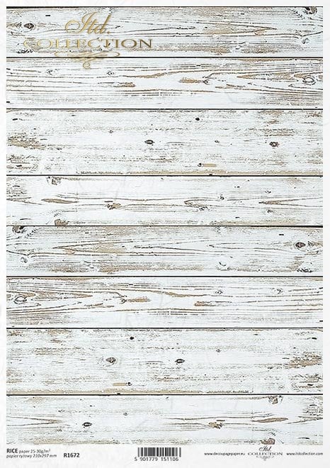 Shabby Chic white boards background wallpaper ITD Collection decoupage paper | Size A4 - 210x297 mm | 8.27x11.7 in | weight 30-35 gsm