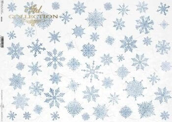 Snowflakes ITD Collection decoupage paper | Size A3 420x297 mm | 16.5inch x 11.7inch | Paper Weight 30 gsm2 R0356L