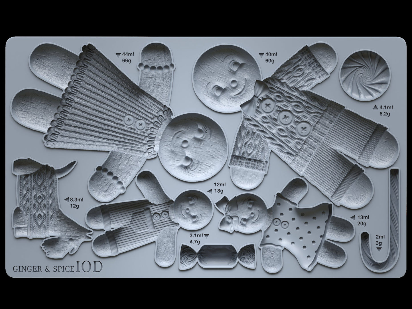 Ginger & Spice IOD décor mould 6 x 10 - by Iron Orchid Designs - Limited Christmas Release