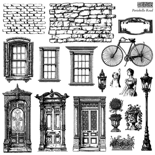 Portobello Road 12 x 12 IOD stamp 2 sheets - by Iron Orchid Designs Limited Christmas Release