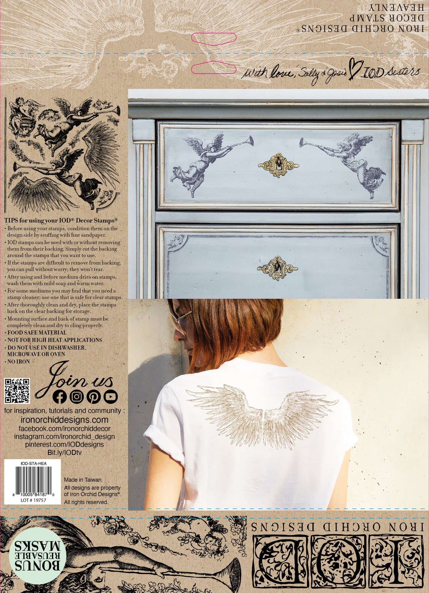 Heavenly 12 X 12  IOD stamp - by Iron Orchid Designs - Limited Release