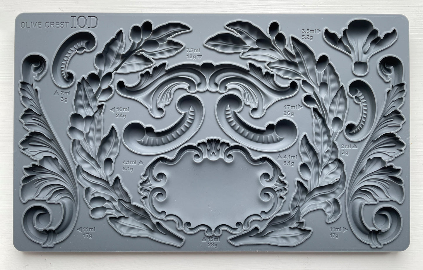 Olive Crest IOD décor mould 6 x 10 - by Iron Orchid Designs
