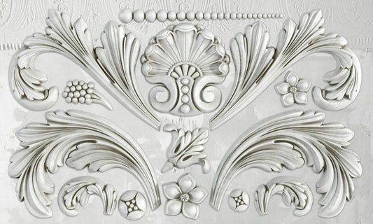 Acanthus scroll IOD décor mould 6 x 10 - by Iron Orchid Designs