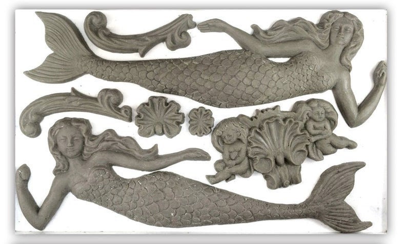 Sea sisters IOD décor mould 6 x 10 - by Iron Orchid Designs