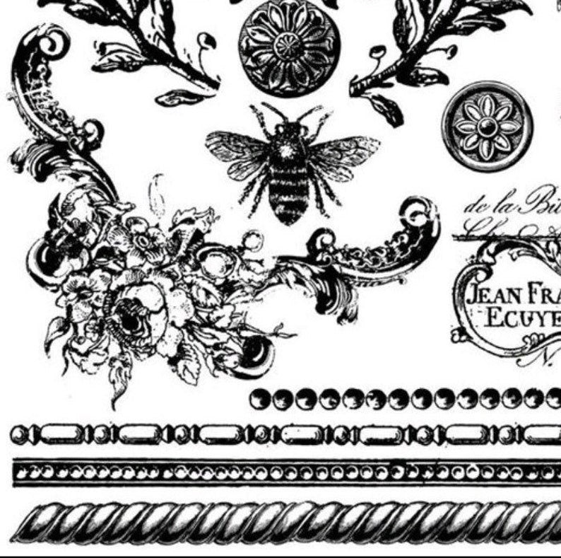 Queen Bee 12 x 12 IOD stamp - by Iron Orchid Designs